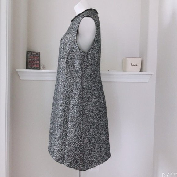 Donna Ricco Jacquard Dress Grey Metallic Jeweled Neckline Size 16 MSRP $138.00 - Picture 6 of 15